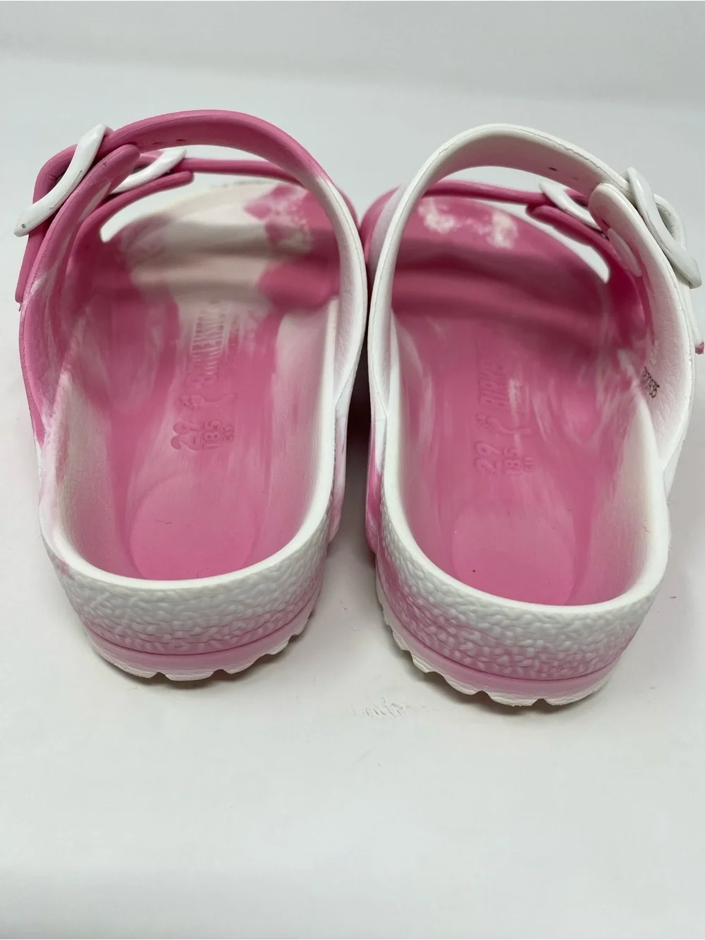Birkenstock Kids Arizona EVA Sandals in Pink and White Tie-Dye